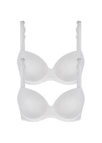 Schalen-BH Nina von C. "2er Pack Schalen BH Romance", Damen, Gr. 80, Cup C, wei&szlig; (wei&szlig; wei&szlig;), Obermaterial: 95% Modal CMD. 5% Elasthan EL., BHs Schalen-BH