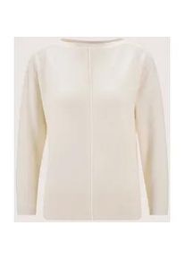 Madeleine Mode Longpullover MADELEINE "Pullover U-Boot-Pullover mit Fledermaus&auml;rmeln", Damen, Gr. 40/42, wei&szlig; (wollwei&szlig;), Obermaterial: 70% Baumwolle CO. 30% Kaschmir WS., Modern, normal, Pullover Longpullover