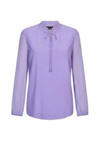 Chiffonbluse GOLDNER "Elegante Jersey-Bluse mit Rundhals", Damen, Gr. 48, lila (flieder), Obermaterial: 100% Polyester PES., Modisch, figurumspielend, Gummib&uuml;ndchen, Blusen Chiffonbluse, Gummibund