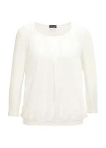 Kurzarmbluse GOLDNER "Chiffon-Shirt mit 3/4-Arm, Rundhals", Damen, Gr. 54, gr&uuml;n (hellgr&uuml;n), Obermaterial: 95% Viskose CV. 5% Elasthan EL., Casual, Sonstiges, Blusen, keine/nicht relevant