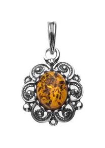 Kettenanh&auml;nger OSTSEE-SCHMUCK "- Traudel - Silber 925/000 - Bernstein" Gr. 26, silber (silber 925, silberfarben, wei&szlig;), Schmuckanh&auml;nger, Damen, Silber 925 (Sterlingsilber), Kettenanh&auml;nger