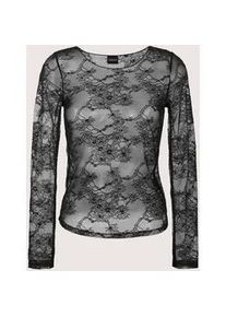 Madeleine Mode Langarmshirt MADELEINE "Mesh-Top Elegantes Rundhals-Oberteil aus feinem Netz", Damen, Gr. 40, schwarz, Obermaterial: 85% Polyamid PA. 15% Elasthan EL., Modern, Shirts Langarmshirt