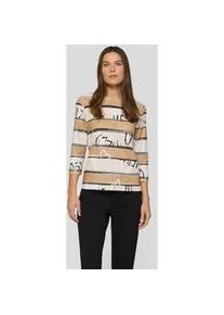 Print-Shirt Rabe "T-Shirt", Damen, Gr. 46, braun, 100%Baumwolle, geringelt, gerade, Shirts