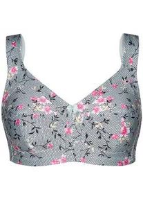 B&uuml;gelloser BH SuSa "BH ohne B&uuml;gel limited", Damen, Gr. 85, Cup E, bunt (lind, bedruckt), Obermaterial: 48% Polyester PES. 39% Baumwolle CO. 7% Elasthan EL. 6% Polyamid PA., BHs