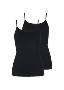 Achseltop LISCA "2er Pack Damen Tr&auml;gerhemd Kaia", Damen, Gr. XL, N-Gr, schwarz, Obermaterial: 90% Baumwolle CO. 10% Elasthan EL., Unterhemden