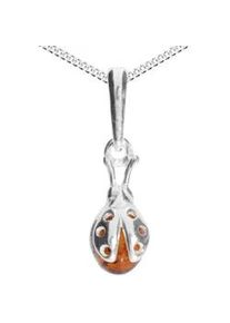 Kette mit Anh&auml;nger OSTSEE-SCHMUCK "- Marienk&auml;fer - Silber 925/000 - Bernstein" Gr. 40, silber (silber 925, silberfarben, wei&szlig;), Schmuck_Sets, Damen, 40, Silber 925 (Sterlingsilber)