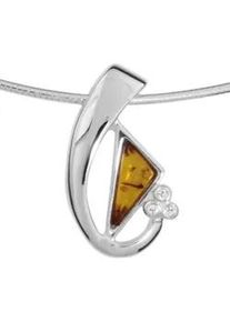 Kette mit Anh&auml;nger OSTSEE-SCHMUCK "- Gleiter-Dagny - Silber 925/000 - Bernstein/Zirk." Gr. 50, silber (silber 925, silberfarben, wei&szlig;), Schmuck_Sets, Damen, 50, Silber 925 (Sterlingsilber)