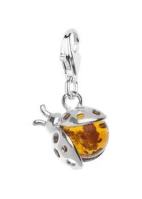 Kettenanh&auml;nger OSTSEE-SCHMUCK "- Marienk&auml;fer - Silber 925/000 - Bernstein" Gr. 20, silber (silber 925, silberfarben, wei&szlig;), Schmuckanh&auml;nger, Damen, Silber 925 (Sterlingsilber), Kettenanh&auml;nger