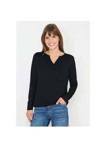 Langarmshirt Cecil, Damen, Gr. M (40), schwarz, Stoff, 50% Modal, 50% Baumwolle, unifarben, normal normal, Rundhals, abgesteppt, Shirts Langarmshirt, im soften Baumwoll-Mix