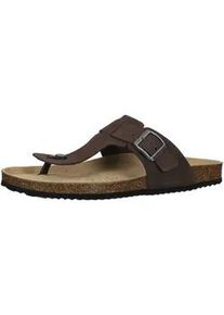 Zehentrenner Geox "Geox Pantoletten Lederimitat", Herren, Gr. 41, braun, Lederimitat, Schuhe Zehentrenner