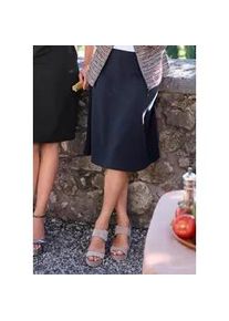 Jerseyrock GOLDNER "Midirock mit Schlupfbund", Damen, Gr. 42, blau (marine), Obermaterial: 95% Polyester PES. 5% Elasthan EL., ausgestellt, R&ouml;cke, stretchbequeme Jerseyqualit&auml;t