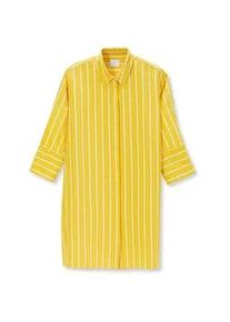 Madeleine Mode Hemdbluse MADELEINE "Hemd Langes Hemd mit Webstreifen und 3/4-&Auml;rmeln", Damen, Gr. 40, wei&szlig; (sonnengelb, wei&szlig;), Obermaterial: 60% Viskose CV. 20% Polyamid PA. 20% Polyester PES., Modern, Blusen Hemdbluse