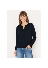 Langarmshirt Cecil, Damen, Gr. S (38), urban dunkelblau, Stoff, 50% Modal, 50% Baumwolle, unifarben, normal normal, Rundhals, abgesteppt, Shirts Langarmshirt, im soften Baumwoll-Mix