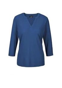 Kurzarmshirt GOLDNER "Kurzgr&ouml;&szlig;e Modisches 3/4-Arm-Oberteil", Damen, Gr. 22, blau (royalblau), Obermaterial: 80% Polyester PES. 20% Viskose CV., Basic, normal, Tubular, Shirts, Formblende