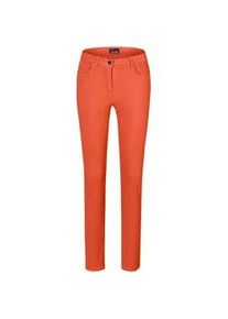 Regular-fit-Jeans GOLDNER "Kurzgr&ouml;&szlig;e Lange Freizeithose BELLA mit Formbund", Damen, Gr. 22, K-Gr, rot (hagebutte), Obermaterial: 65% Baumwolle CO. 31% Polyester PES. 4% Elasthan EL., Jeans