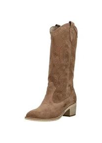 Bikerboots Nero Giardini "Nero Giardini Stiefel Veloursleder", Damen, Gr. 38, braun, Veloursleder, Schuhe Bikerboots