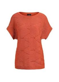 Strickpullover GOLDNER "Kurzarm Baumwoll-Strickshirt", Damen, Gr. 38, orange, Obermaterial: 50% Baumwolle CO. 50% Polyacryl PAN., gerade, Rippe, Pullover Strickpullover, Rippenb&uuml;ndchen