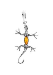 Kettenanh&auml;nger OSTSEE-SCHMUCK "- Salamander - Silber 925/000 - Bernstein" Gr. 50, silber (silber 925, silberfarben, wei&szlig;), Schmuckanh&auml;nger, Damen, Silber 925 (Sterlingsilber), Kettenanh&auml;nger