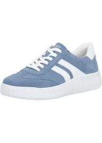 Sneaker Remonte, Damen, Gr. 41, jeansblau, wei&szlig;, Lederimitat, Veloursleder, Schuhe Sneaker, Schn&uuml;rschuh, Halbschuh, Freizeitschuh mit Lite ́ n Soft-Ausstattung
