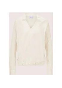 Madeleine Mode Langarmbluse MADELEINE "Bluse Bluse im Wickel-Look", Damen, Gr. 44, wei&szlig; (wollwei&szlig;), Obermaterial: 100% Viskose CV., Modern, normal, Blusen