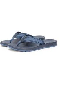 Zehentrenner Tommy Hilfiger "MOLDED HILFIGER BEACH SANDAL", Herren, Gr. 44, blau, Textil, Schuhe Zehentrenner, Plateau, Sommerschuh, Strandschuh mit Streifen