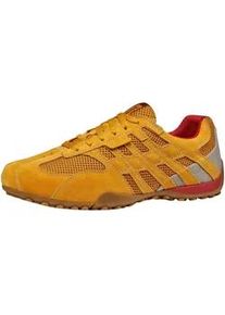 Sneaker Geox "Geox Sneaker Leder/Textil", Herren, Gr. 48, gelb, Leder, Textil, Schuhe Sneaker