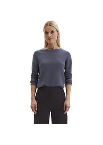 Marc O'Polo Strickpullover MARC O'POLO "aus softem Organic Cotton", Damen, Gr. M, stormy sky, Obermaterial: 100% Baumwolle, unifarben, U-Boot-Ausschnitt, Pullover Strickpullover