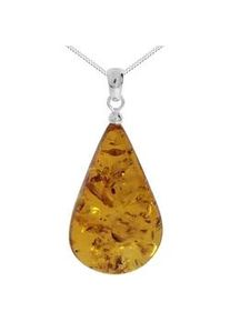 Kette mit Anh&auml;nger OSTSEE-SCHMUCK "- Tropfen ca. 38 mm lang - Silber 925/000 - Bernstein" Gr. 60, silber (silber 925, silberfarben, wei&szlig;), Schmuck_Sets, Damen, 60, Silber 925 (Sterlingsilber)