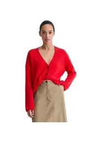 Marc O'Polo Cardigan MARC O'POLO "aus flauschiger Lambswool", Damen, Gr. XXS, bright rot, Obermaterial: 80% Schurwolle, 20% Kaschmir, unifarben, loose fit, V-Ausschnitt, Strickjacken