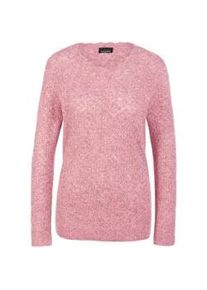 Strickpullover GOLDNER "Kurzgr&ouml;&szlig;e Femininer Ajourpullover aus Melange", Damen, Gr. 25, rosa (ros&eacute;, melange), Obermaterial: 68% Polyacryl PAN. 12% Polyester PES. 11% Polyamid PA. 6% Wolle WO. 3% Elasthan EL., Rippe, Pullover Strickpullover, Sehr gut kombinierbares Wohlf&uuml;hlst&uuml;ck