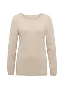 Strickpullover GOLDNER "Kurzgr&ouml;&szlig;e Kaschmirpullover mit U-Boot Ausschnitt", Damen, Gr. 24, beige (bisquit), Obermaterial: 100% Kaschmir WS., figurumspielend, Rippe, Pullover Strickpullover, keine/nicht relevant