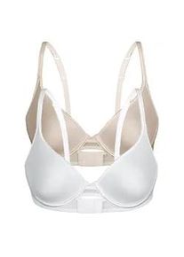 Sassa Mode T-Shirt-BH SASSA "2er Pack Spacer BH mit B&uuml;gel FLEXICUP", Damen, Gr. 95, Cup D, bunt (wei&szlig; beige), Obermaterial: 90% Polyester PES. 10% Elasthan EL., BHs T-Shirt-BH