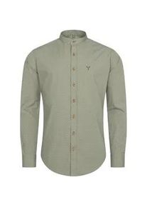 N&uuml;bler Trachtenhemd N&Uuml;BLER "Trachtenhemd langarm Phil", Herren, Gr. XL, EURO, gr&uuml;n (oliv), Obermaterial: 65% Baumwolle CO. 35% Polyester PES., Hemden Trachtenhemd