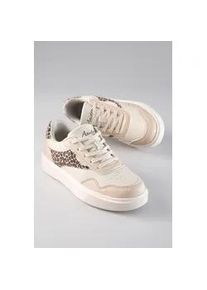 Sneaker ANISTON SHOES, Damen, Gr. 37, beige, leo, Lederimitat, Textil, Schuhe Sneaker, Schn&uuml;rschuh, Freizeitschuh mit Animal-Print - NEUE KOLLEKTION