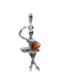 Kettenanh&auml;nger OSTSEE-SCHMUCK "- Ballerina - Silber 925/000 - Bernstein" Gr. 38, silber (silber 925, silberfarben, wei&szlig;), Schmuckanh&auml;nger, Damen, Silber 925 (Sterlingsilber), Kettenanh&auml;nger