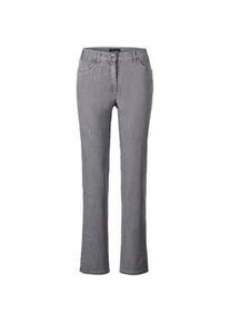 Stretch-Jeans GOLDNER "Jeans LOUISA mit Stickerei", Damen, Gr. 42, N-Gr, grau, Obermaterial: 83% Baumwolle CO. 16% Polyester PES. 1% Elasthan EL., Jeans
