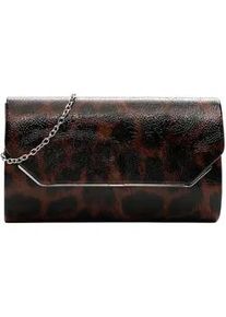 Clutch Tamaris "Clutch TAS Amalia", Damen, Gr. B/H/T: 22cm x 13cm x 4cm 0, schwarz (schwarz, braun 102), Polyurethan, Taschen