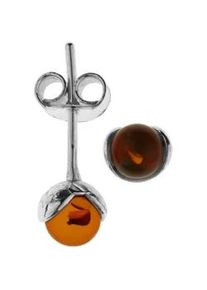 Paar Ohrstecker OSTSEE-SCHMUCK "- Eriko - Silber 925/000 - Bernstein" Gr. 6, silber (silber 925, silberfarben, wei&szlig;), Ohrringe, Damen, Silber 925 (Sterlingsilber)