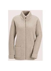 Madeleine Mode Strickjacke MADELEINE "Cardigan Weiche Wolljacke mit Rei&szlig;verschluss", Damen, Gr. 36/38, beige (cappuccino, melange), Obermaterial: 90% Schurwolle WV. 10% Kaschmir WS., Modern, Strickjacken Strickjacke, Grobstrick