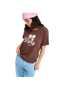 T-Shirt Roxy "Oceanwave Regular Slub", Damen, Gr. S, french roast, Obermaterial: 60% Walkfrottier, 40% Microfaser;, Shirts T-Shirt