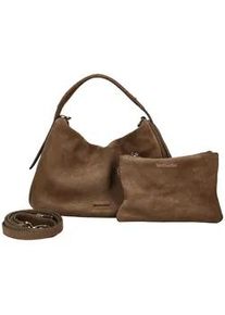 Henkeltasche Nero Giardini "Nero Giardini Taschen Veloursleder", Damen, Gr. onesize, braun, Veloursleder, Taschen