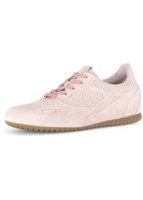 Sneaker Gabor "DAVOS", Damen, Gr. 41, rosa, Ziegenveloursleder, Schuhe Sneaker, Freizeitschuh, Halbschuh, Schn&uuml;rschuh mit Lochmuster, H-Weite