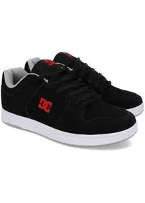 Sneaker DC Shoes "Manteca", Herren, Gr. 10 (43), schwarz, schwarz, rot, Obermaterial:Obermaterial: Leder (Kuh) / Futter: Textil / Au&szlig;ensohle: Gummi;, Schuhe Sneaker
