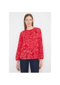 Langarmbluse Cecil, Damen, Gr. 3XL, glazed apple rot, Stoff, 100% Viskose, gemustert, klassisch normal, Rundhals, Rippb&uuml;ndchen, Blusen, aus softer Viskose