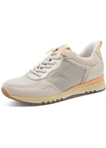 Slip-On Sneaker Marco Tozzi, Damen, Gr. 42, creme kombiniert, Lederimitat, Textil, unifarben mit Farbeinsatz, Schuhe, Freizeitschuh, Halbschuh, Schn&uuml;rschuh mit Feel Me-Ausstattung