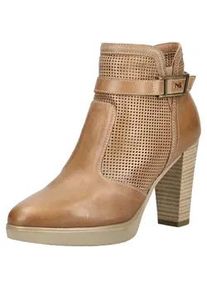 High-Heel-Stiefelette Nero Giardini "Nero Giardini Stiefelette Leder", Damen, Gr. 39, hellbraun, Leder, Schuhe