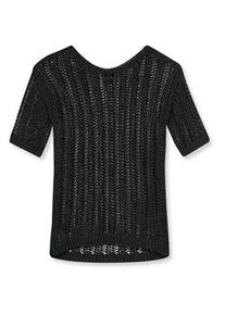 Madeleine Mode Longpullover MADELEINE "Strickpullover Luftiger Sommerpullover mit Ajour-Muster", Damen, Gr. 40/42, schwarz, Obermaterial: 75% Baumwolle CO. 25% Polyamid PA., Modern, gerade, Pullover Longpullover