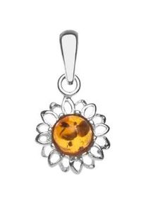 Kettenanh&auml;nger OSTSEE-SCHMUCK "- Bl&uuml;te 12 mm - Silber 925/000 - Bernstein" Gr. 23, silber (silber 925, silberfarben, wei&szlig;), Schmuckanh&auml;nger, Damen, Silber 925 (Sterlingsilber), Kettenanh&auml;nger