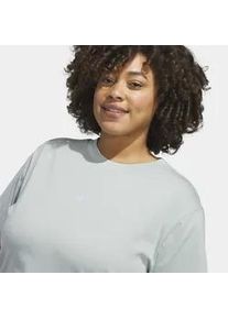 T-Shirt Adidas SPORTSWEAR "SMALL LOGO (GROSSE GR&Ouml;SSEN)", Damen, Gr. 3X, wonder sage, wei&szlig;, Obermaterial: 100% Baumwolle, Rundhals, Shirts T-Shirt