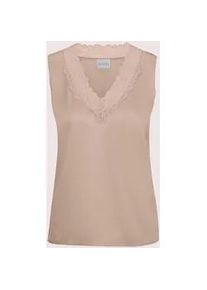 Madeleine Mode Tr&auml;gertop MADELEINE "Top Lingerie-Top aus Seidensatin", Damen, Gr. 48, beige, Obermaterial: 92% Seide silk. 8% Elasthan EL., Modern, normal, Tops Tr&auml;gertop, edle Spitze am Ausschnitt